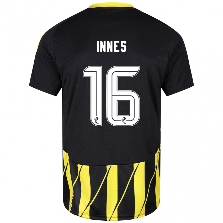 Herren Hannah Innes #16 Schwarz Gelb Auswärtstrikot Trikot 2024/25 T-Shirt Österreich