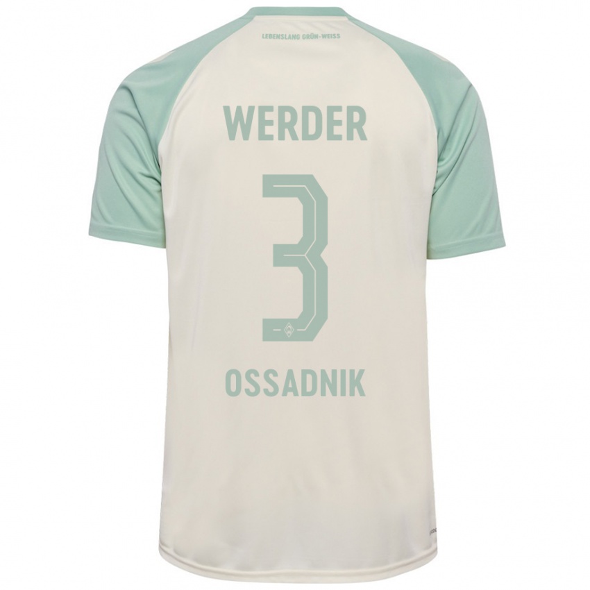 Herren Jannes Ossadnik #3 Cremeweiß Hellgrün Auswärtstrikot Trikot 2024/25 T-Shirt Österreich