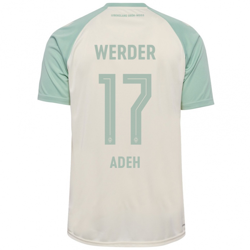 Herren Bob-Ignatius Adeh #17 Cremeweiß Hellgrün Auswärtstrikot Trikot 2024/25 T-Shirt Österreich