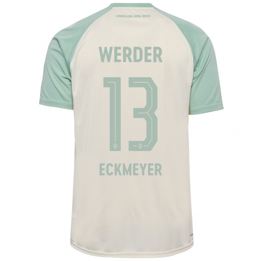 Herren Tjark Eckmeyer #13 Cremeweiß Hellgrün Auswärtstrikot Trikot 2024/25 T-Shirt Österreich