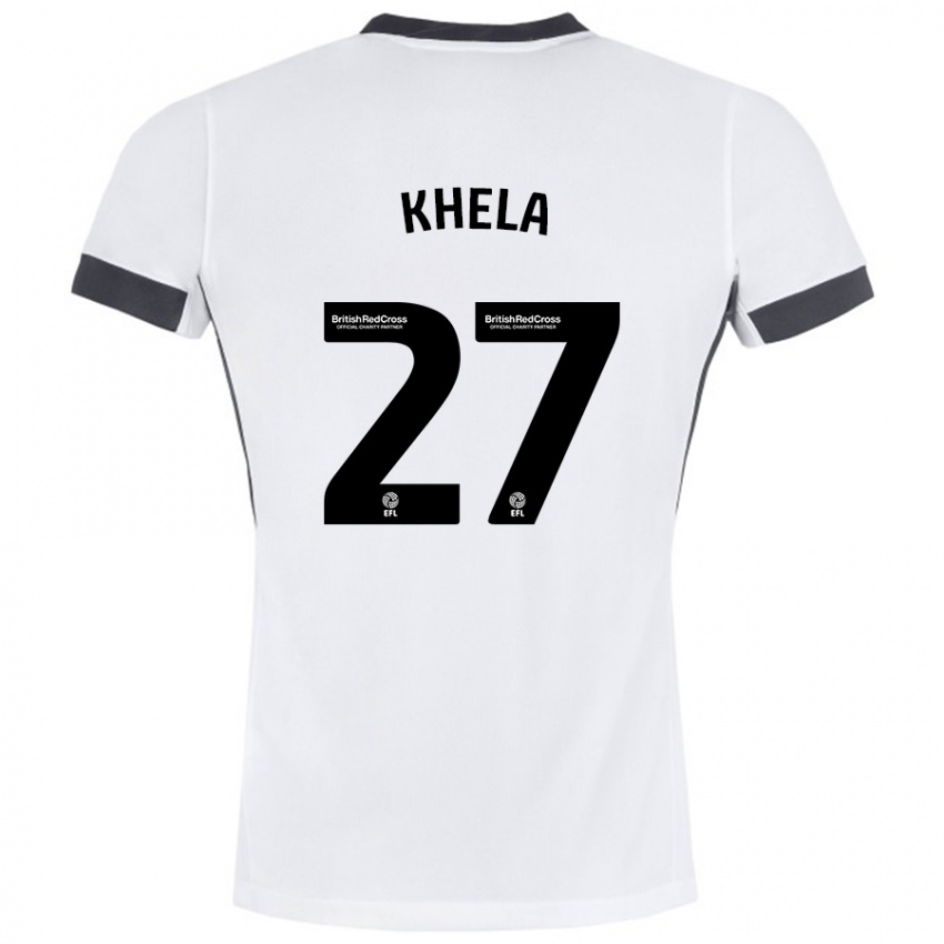 Herren Brandon Khela #27 Weiß Schwarz Auswärtstrikot Trikot 2024/25 T-Shirt Österreich