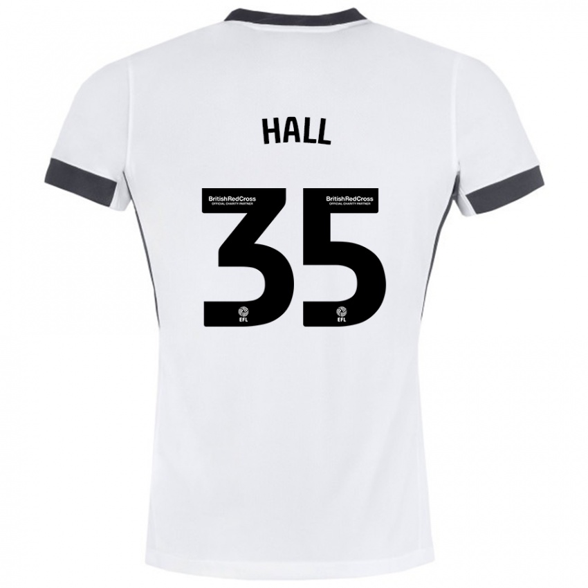 Herren George Hall #35 Weiß Schwarz Auswärtstrikot Trikot 2024/25 T-Shirt Österreich