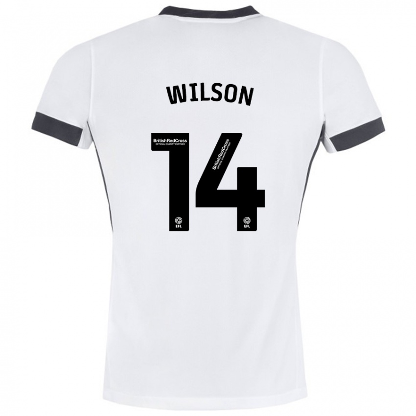 Herren Siobhan Wilson #14 Weiß Schwarz Auswärtstrikot Trikot 2024/25 T-Shirt Österreich