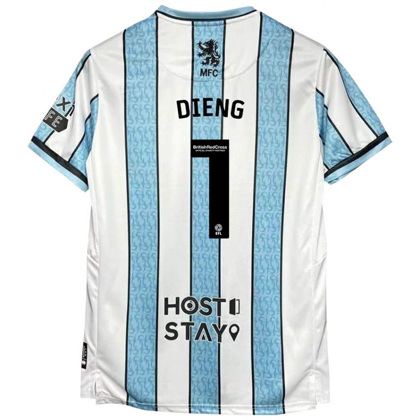 Herren Seny Dieng #1 Weiß Blau Auswärtstrikot Trikot 2024/25 T-Shirt Österreich