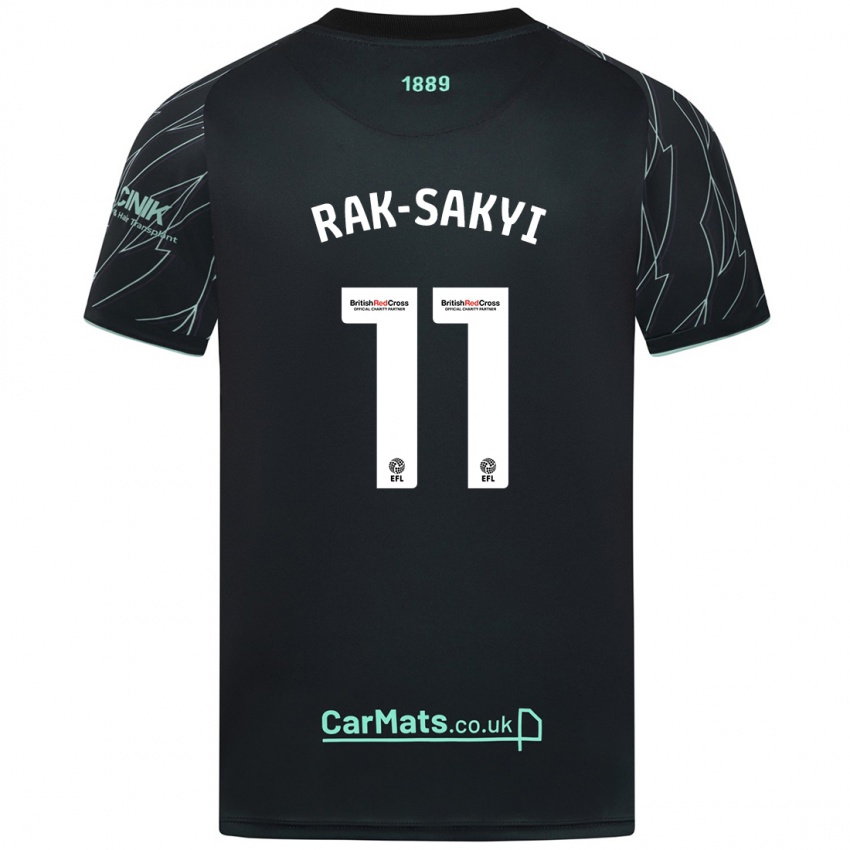 Herren Jesurun Rak-Sakyi #11 Schwarz Grün Auswärtstrikot Trikot 2024/25 T-Shirt Österreich