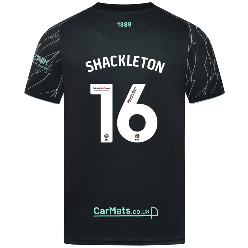 Herren Jamie Shackleton #16 Schwarz Grün Auswärtstrikot Trikot 2024/25 T-Shirt Österreich