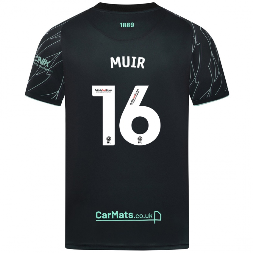 Herren Chene Muir #16 Schwarz Grün Auswärtstrikot Trikot 2024/25 T-Shirt Österreich