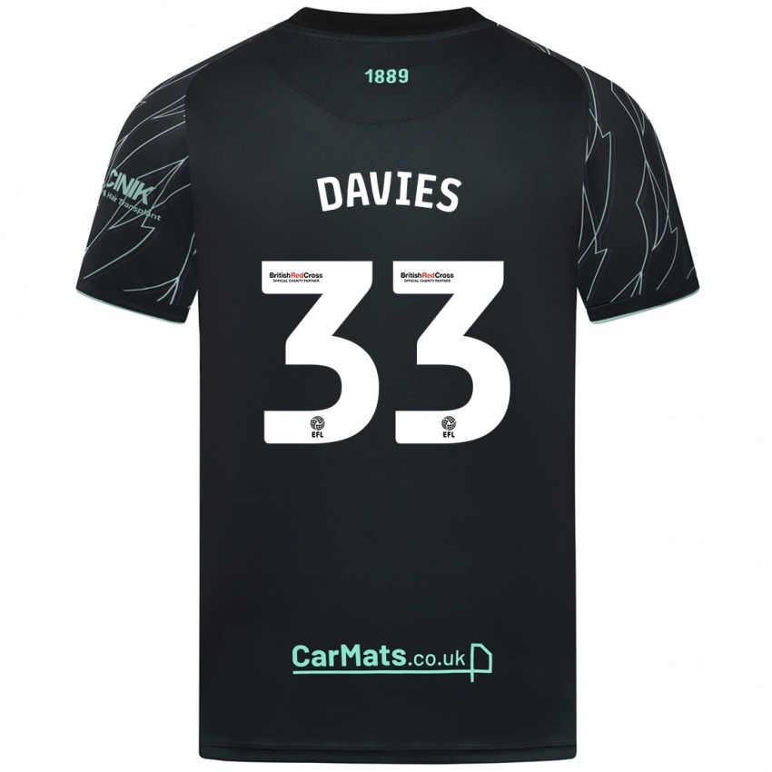 Herren Bethan Davies #33 Schwarz Grün Auswärtstrikot Trikot 2024/25 T-Shirt Österreich