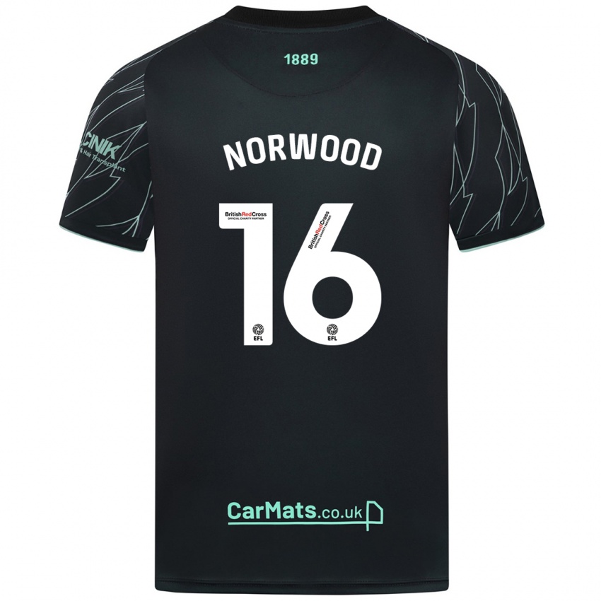 Herren Oliver Norwood #16 Schwarz Grün Auswärtstrikot Trikot 2024/25 T-Shirt Österreich