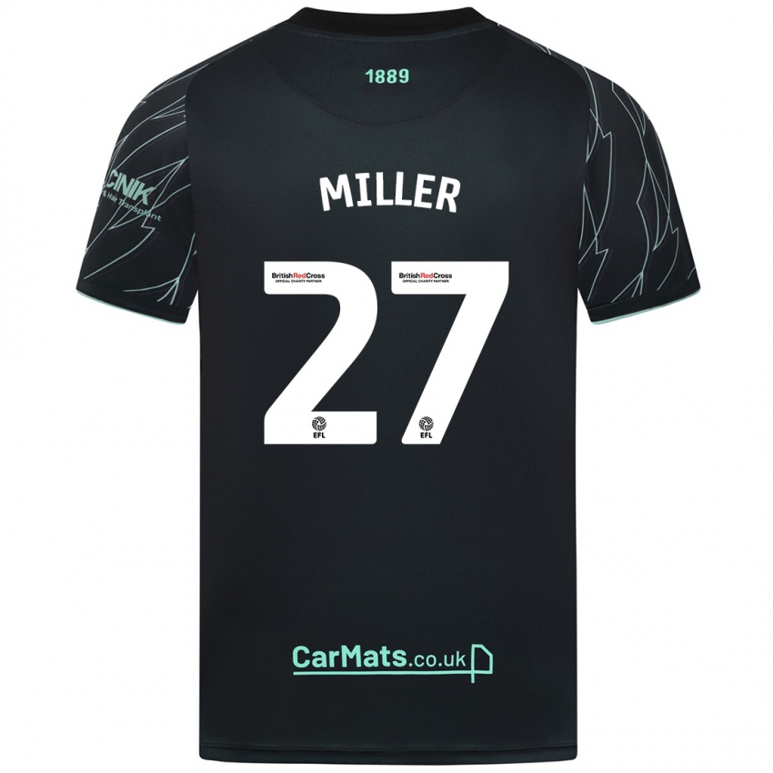 Herren Lara Miller #27 Schwarz Grün Auswärtstrikot Trikot 2024/25 T-Shirt Österreich