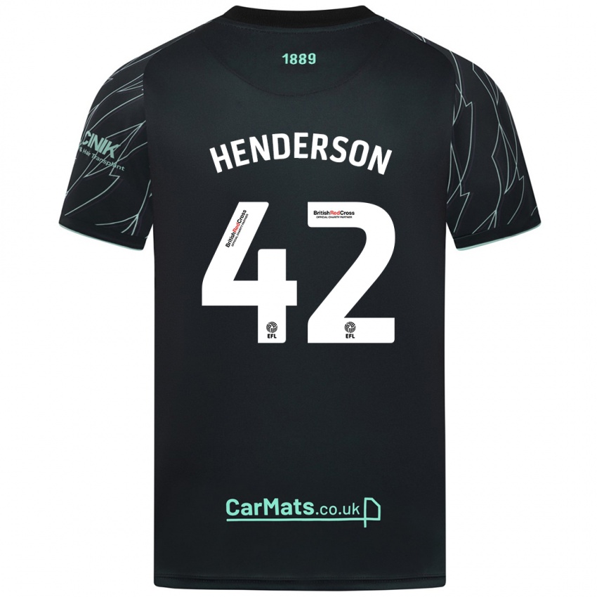 Herren Peyton Henderson #42 Schwarz Grün Auswärtstrikot Trikot 2024/25 T-Shirt Österreich