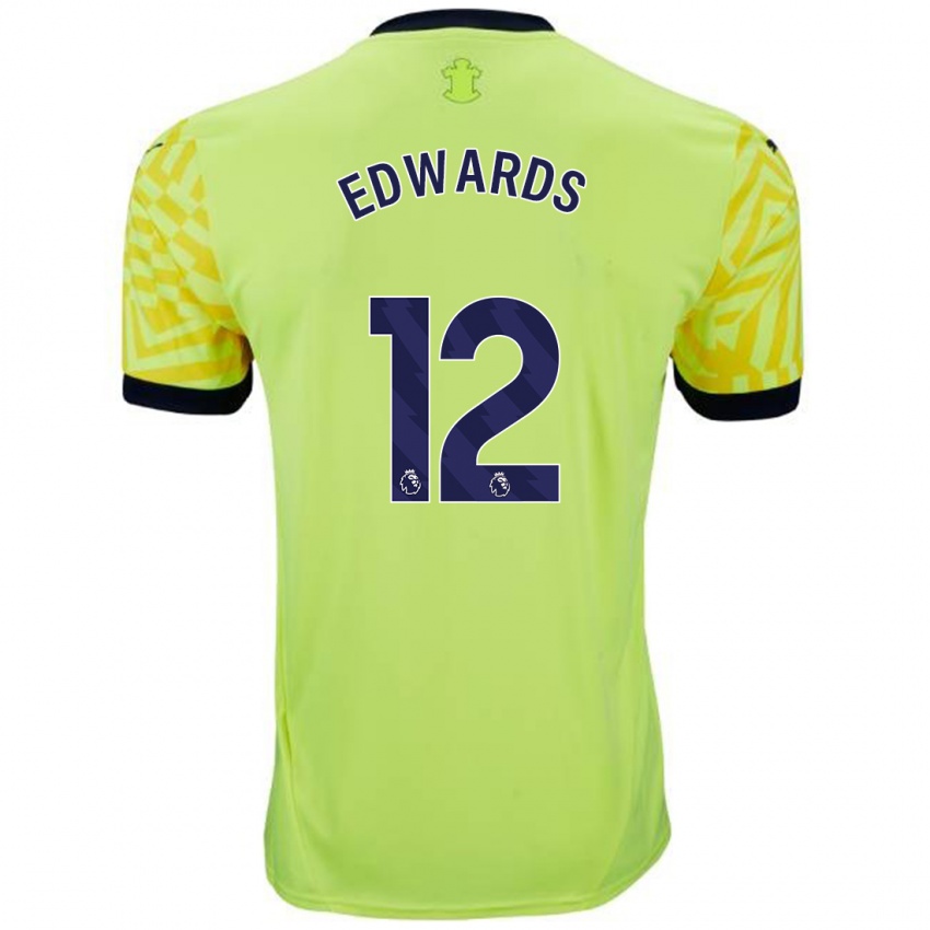 Herren Ronnie Edwards #12 Gelb Auswärtstrikot Trikot 2024/25 T-Shirt Österreich