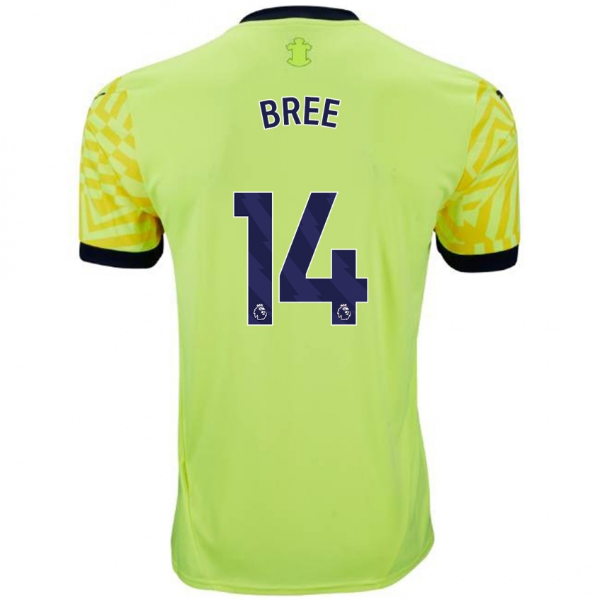 Herren James Bree #14 Gelb Auswärtstrikot Trikot 2024/25 T-Shirt Österreich