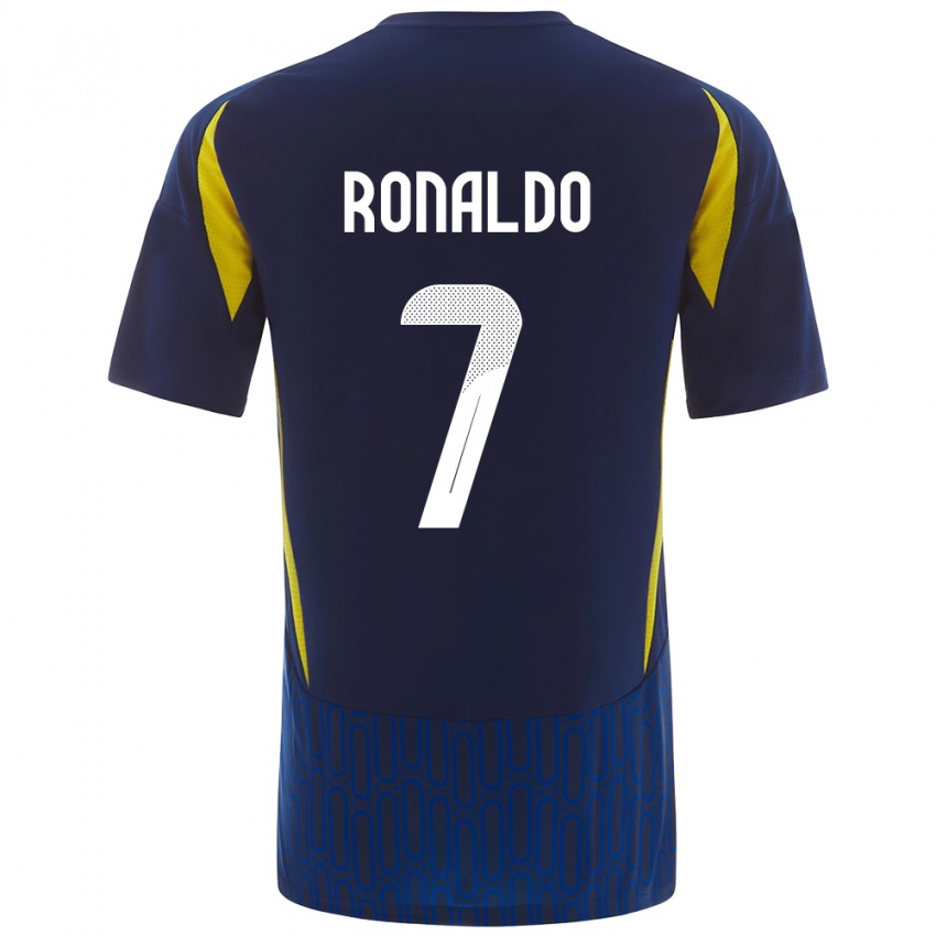 Herren Cristiano Ronaldo #7 Blau Gelb Auswärtstrikot Trikot 2024/25 T-Shirt Österreich