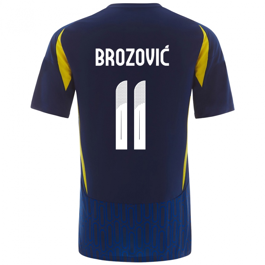 Herren Marcelo Brozovic #11 Blau Gelb Auswärtstrikot Trikot 2024/25 T-Shirt Österreich