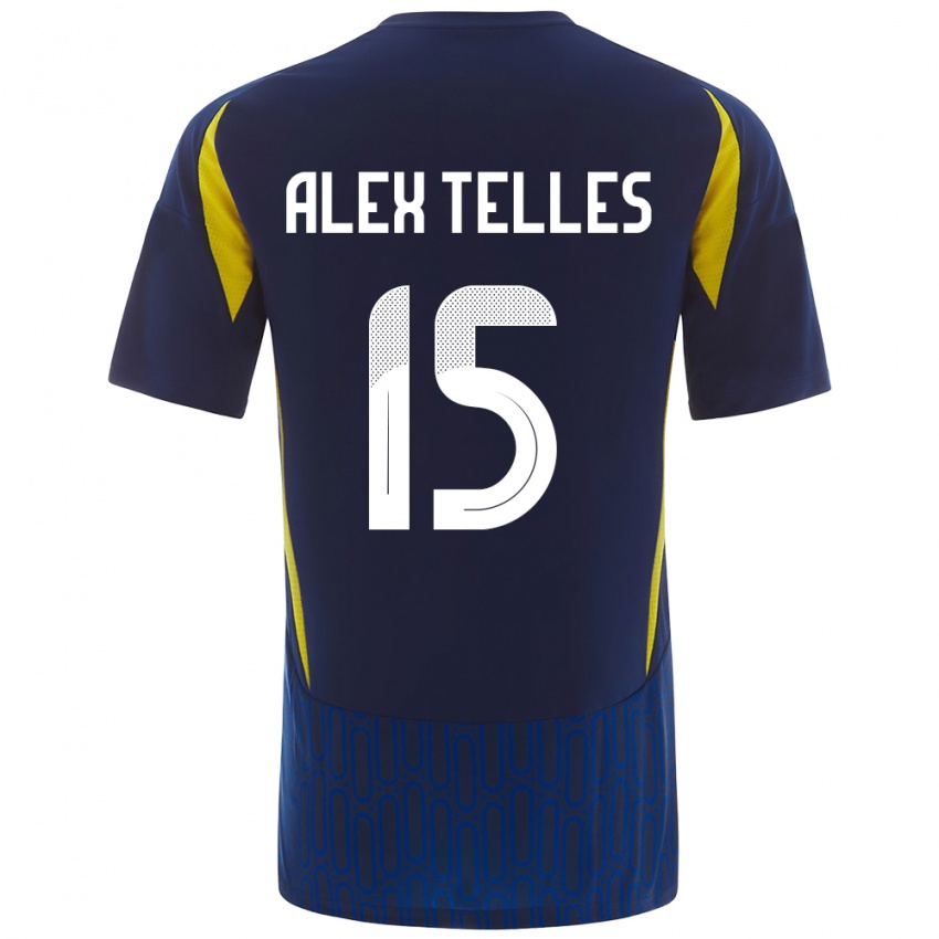 Herren Alex Telles #15 Blau Gelb Auswärtstrikot Trikot 2024/25 T-Shirt Österreich