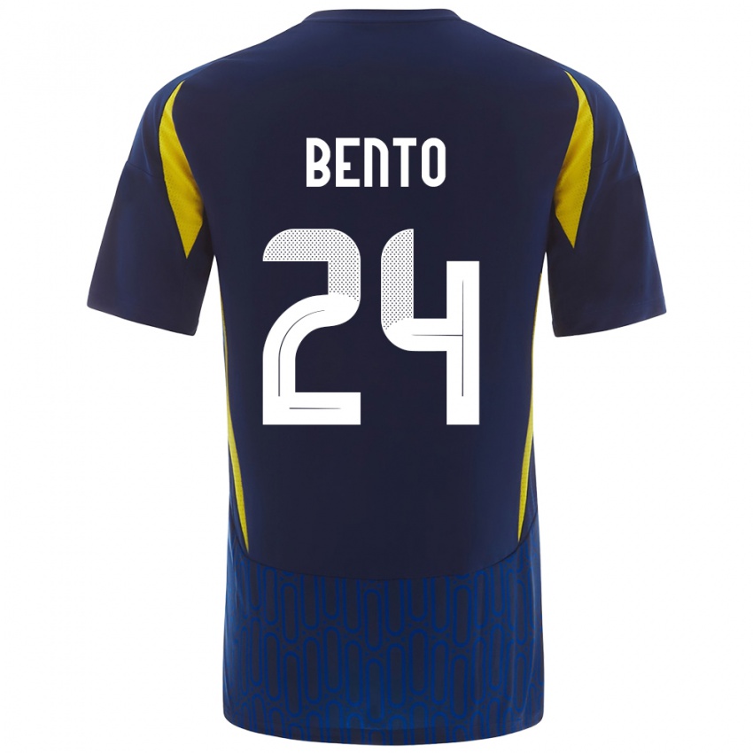 Herren Bento #24 Blau Gelb Auswärtstrikot Trikot 2024/25 T-Shirt Österreich