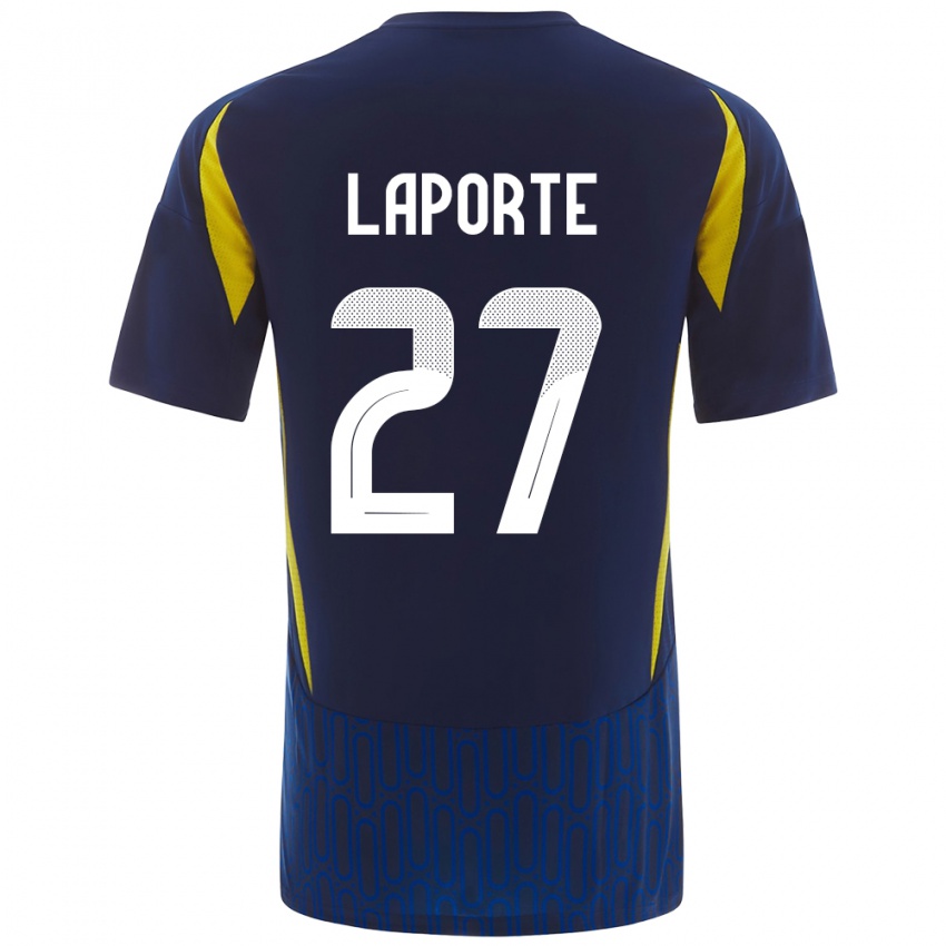 Herren Aymeric Laporte #27 Blau Gelb Auswärtstrikot Trikot 2024/25 T-Shirt Österreich