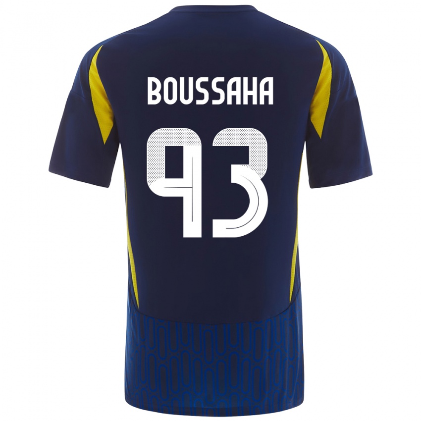 Herren Lina Boussaha #93 Blau Gelb Auswärtstrikot Trikot 2024/25 T-Shirt Österreich