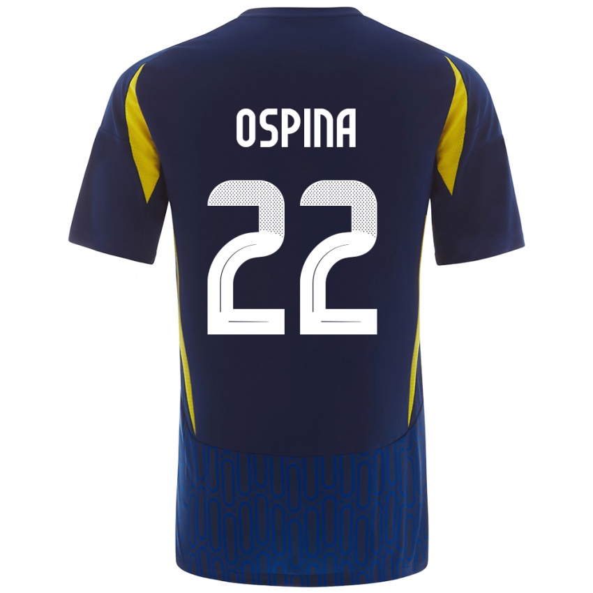 Herren David Ospina #22 Blau Gelb Auswärtstrikot Trikot 2024/25 T-Shirt Österreich