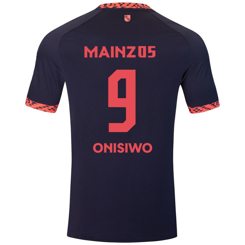 Herren Karim Onisiwo #9 Blau Korallenrot Auswärtstrikot Trikot 2024/25 T-Shirt Österreich