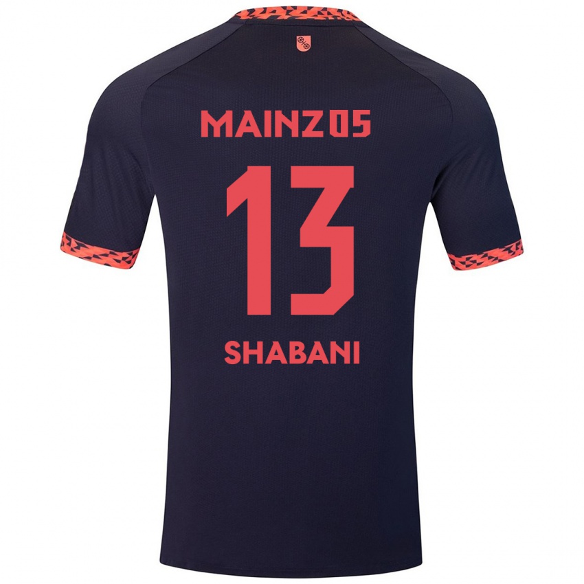 Herren Eniss Shabani #13 Blau Korallenrot Auswärtstrikot Trikot 2024/25 T-Shirt Österreich