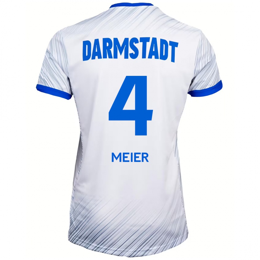 Herren Mark Meier #4 Weiß Blau Auswärtstrikot Trikot 2024/25 T-Shirt Österreich