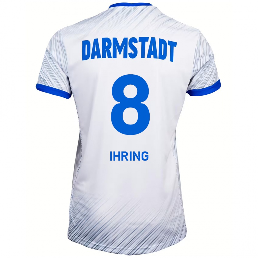 Herren Janis Ihring #8 Weiß Blau Auswärtstrikot Trikot 2024/25 T-Shirt Österreich