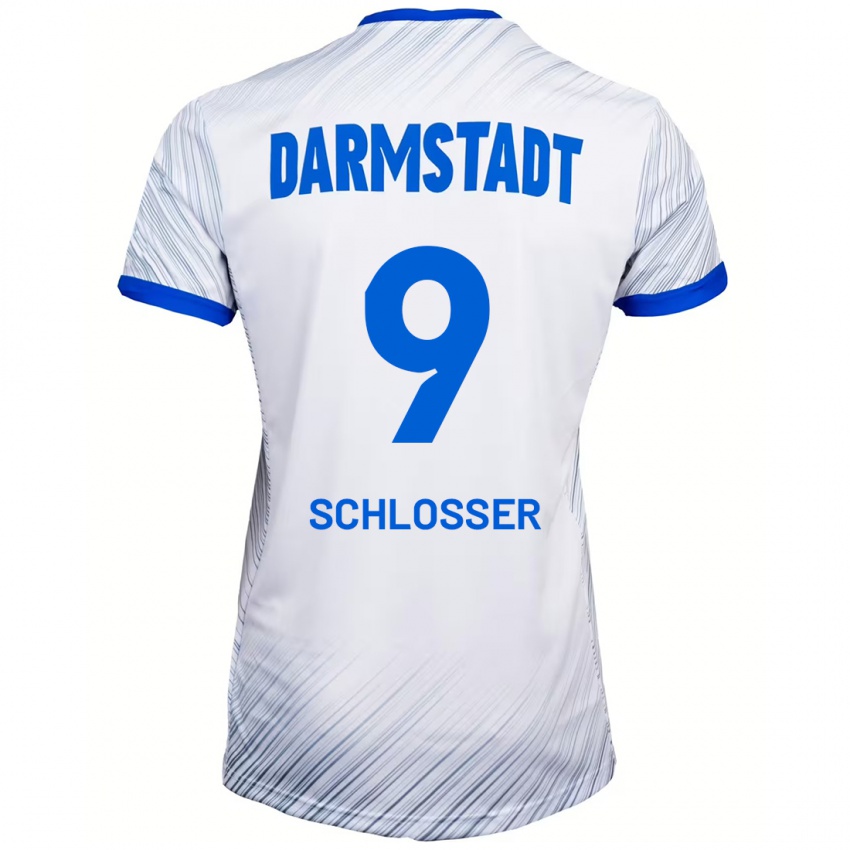 Herren Mika Schlosser #9 Weiß Blau Auswärtstrikot Trikot 2024/25 T-Shirt Österreich