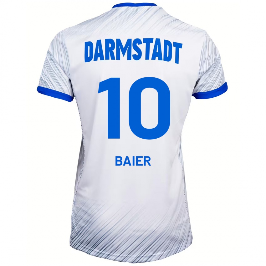 Herren Nico Baier #10 Weiß Blau Auswärtstrikot Trikot 2024/25 T-Shirt Österreich