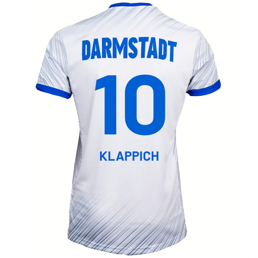 Herren Luis Klappich #10 Weiß Blau Auswärtstrikot Trikot 2024/25 T-Shirt Österreich