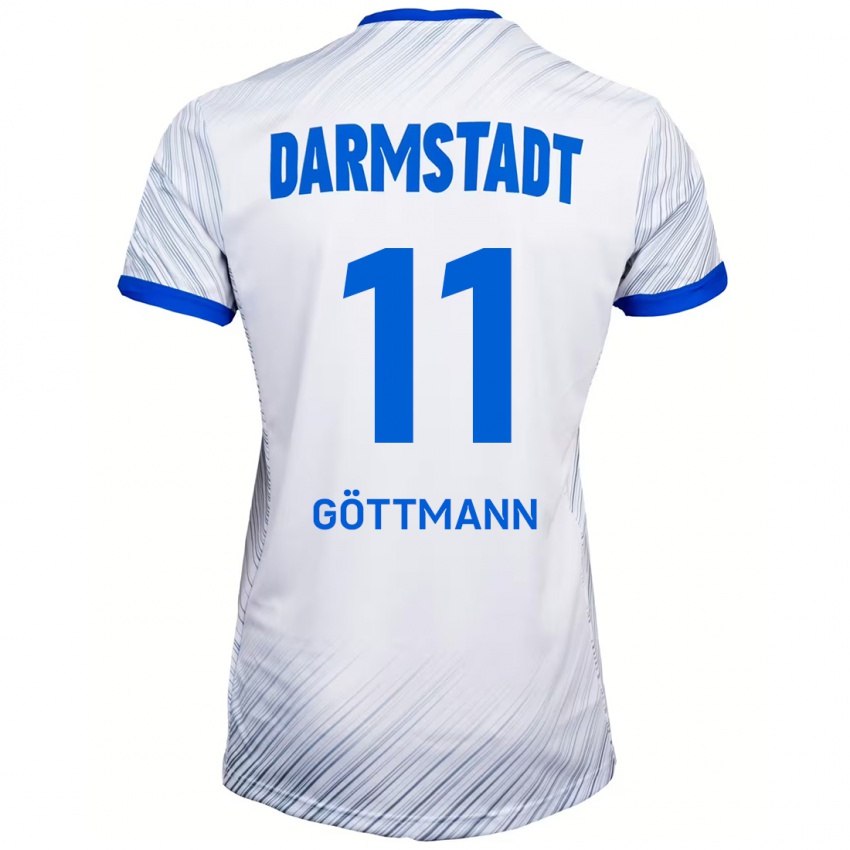 Herren Levin Göttmann #11 Weiß Blau Auswärtstrikot Trikot 2024/25 T-Shirt Österreich