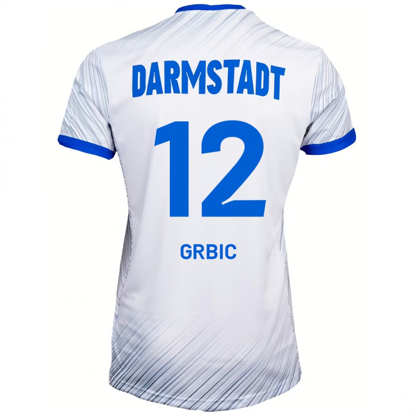 Herren Viktor Grbic #12 Weiß Blau Auswärtstrikot Trikot 2024/25 T-Shirt Österreich