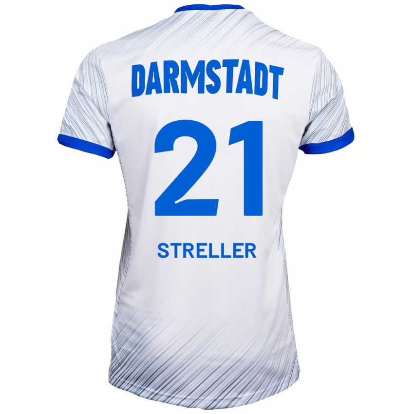 Herren Till Streller #21 Weiß Blau Auswärtstrikot Trikot 2024/25 T-Shirt Österreich