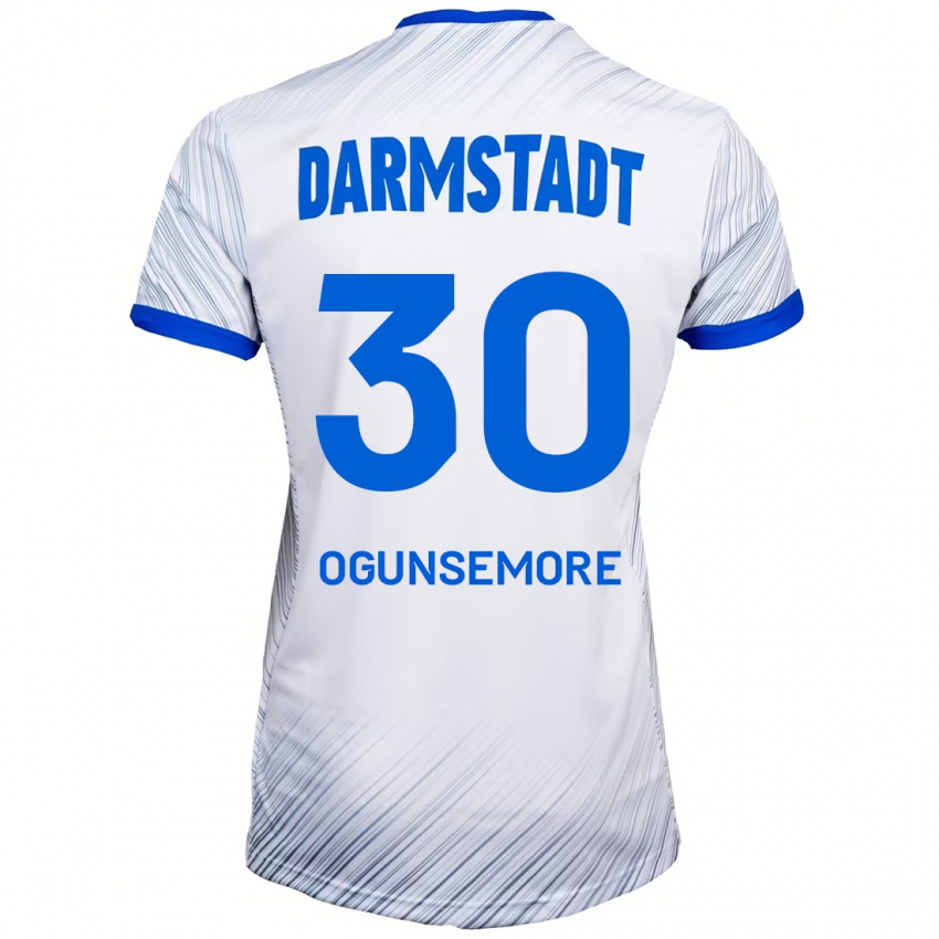 Herren Malakai Ogunsemore #30 Weiß Blau Auswärtstrikot Trikot 2024/25 T-Shirt Österreich