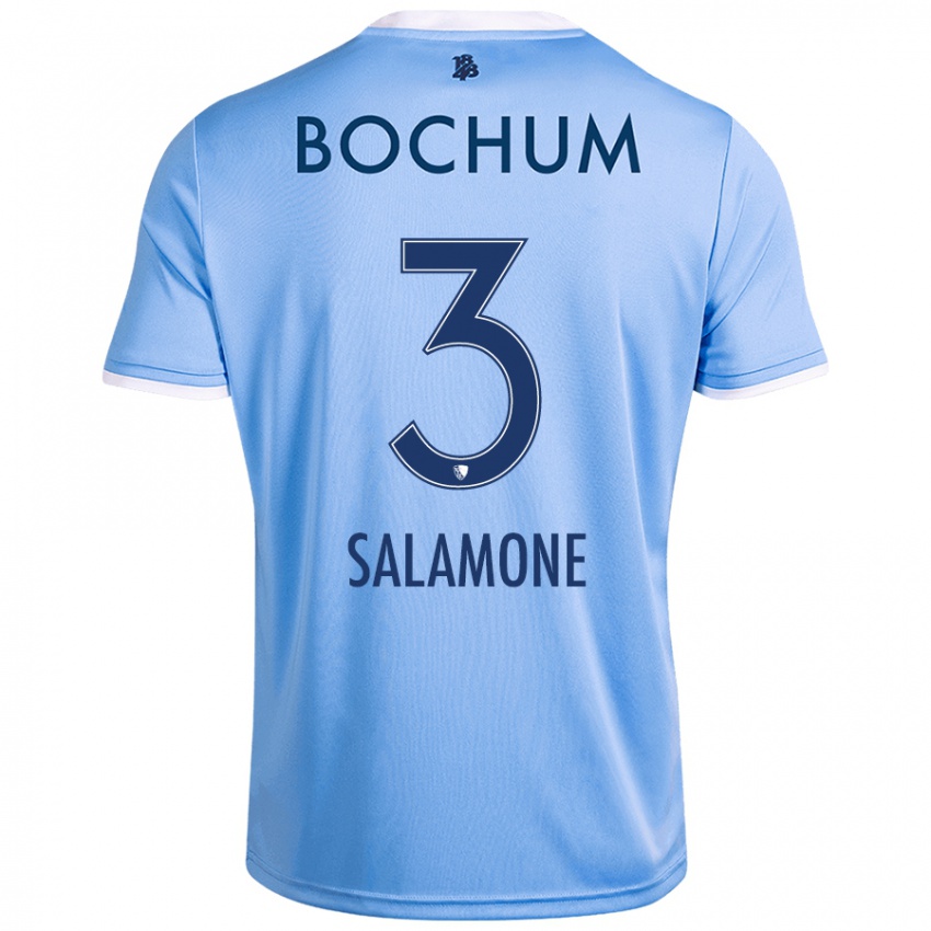 Herren Elia-Giona Salamone #3 Himmelblau Auswärtstrikot Trikot 2024/25 T-Shirt Österreich