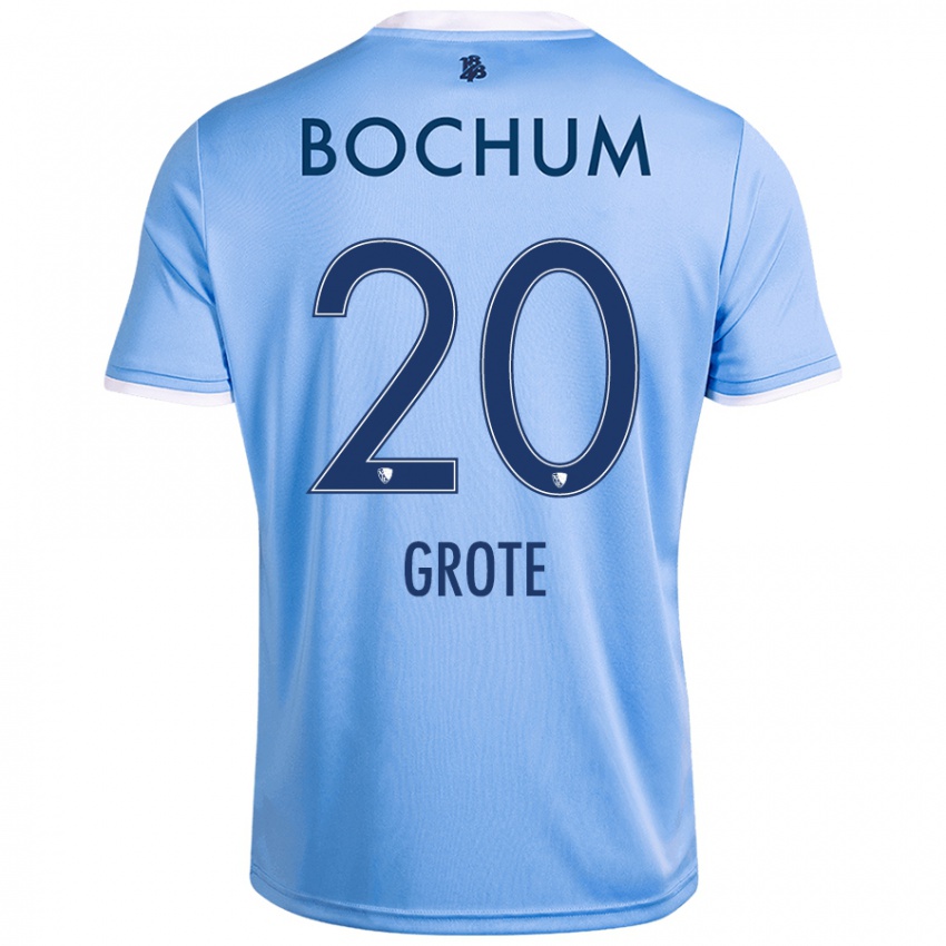 Herren Dennis Grote #20 Himmelblau Auswärtstrikot Trikot 2024/25 T-Shirt Österreich