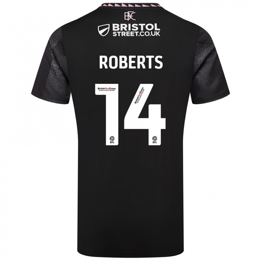 Herren Connor Roberts #14 Schwarz Auswärtstrikot Trikot 2024/25 T-Shirt Österreich