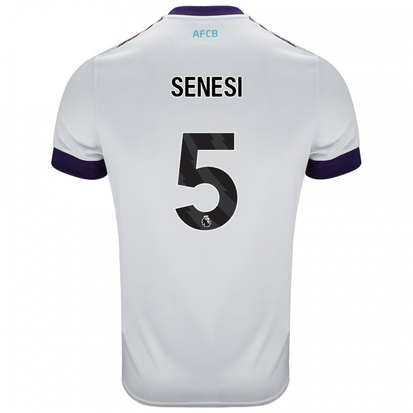 Herren Marcos Senesi #5 Weiß Grün Lila Auswärtstrikot Trikot 2024/25 T-Shirt Österreich