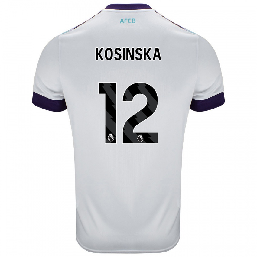 Herren Daniela Kosinska #12 Weiß Grün Lila Auswärtstrikot Trikot 2024/25 T-Shirt Österreich