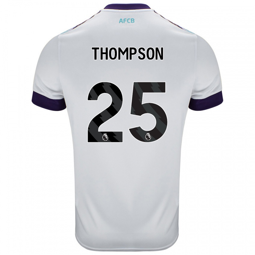 Herren Kenni Thompson #25 Weiß Grün Lila Auswärtstrikot Trikot 2024/25 T-Shirt Österreich