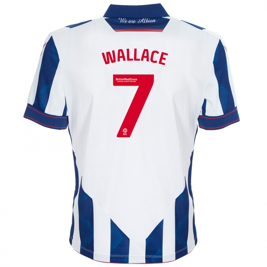 Damen Jed Wallace #7 Weiß Dunkelblau Heimtrikot Trikot 2024/25 T-Shirt Österreich