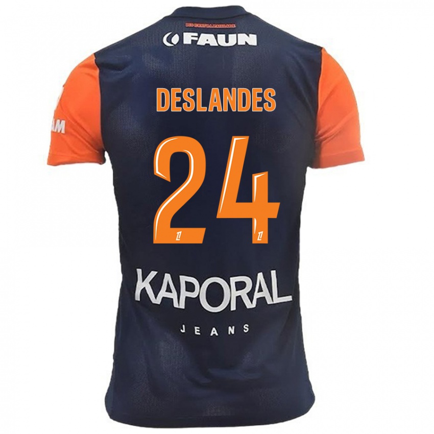 Damen Océane Deslandes #24 Marineblau Orange Heimtrikot Trikot 2024/25 T-Shirt Österreich