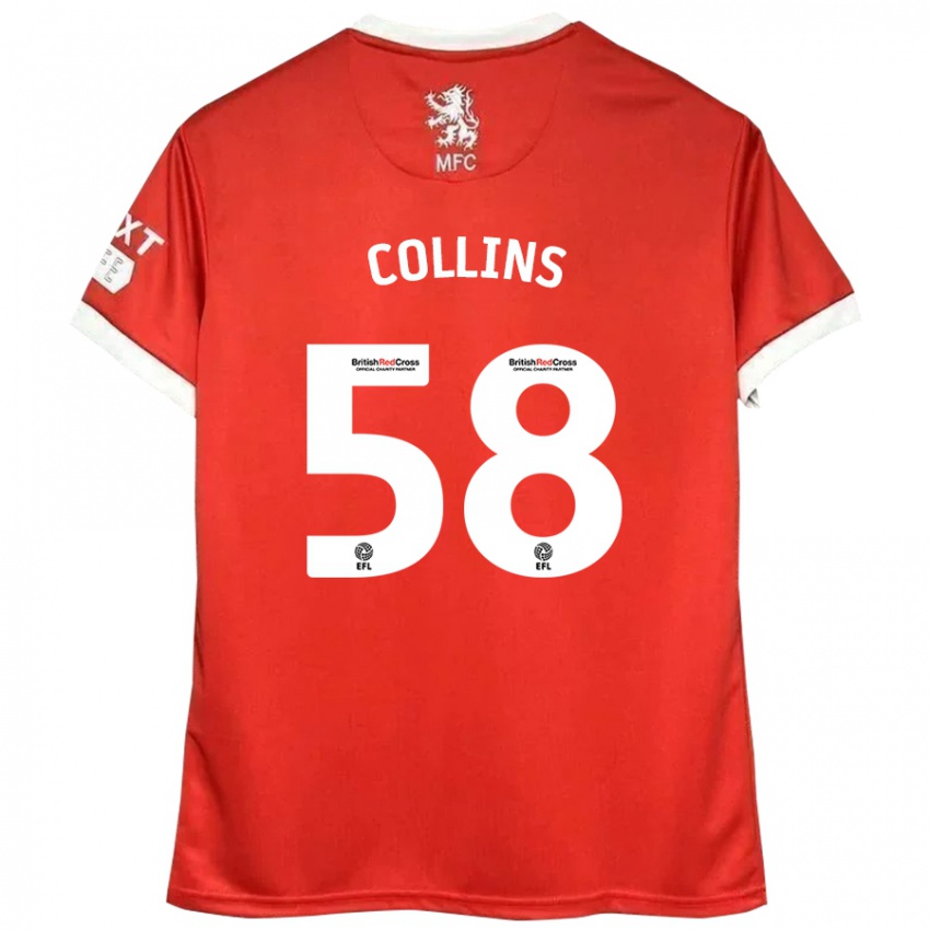 Damen Sam Collins #58 Rot Weiß Heimtrikot Trikot 2024/25 T-Shirt Österreich