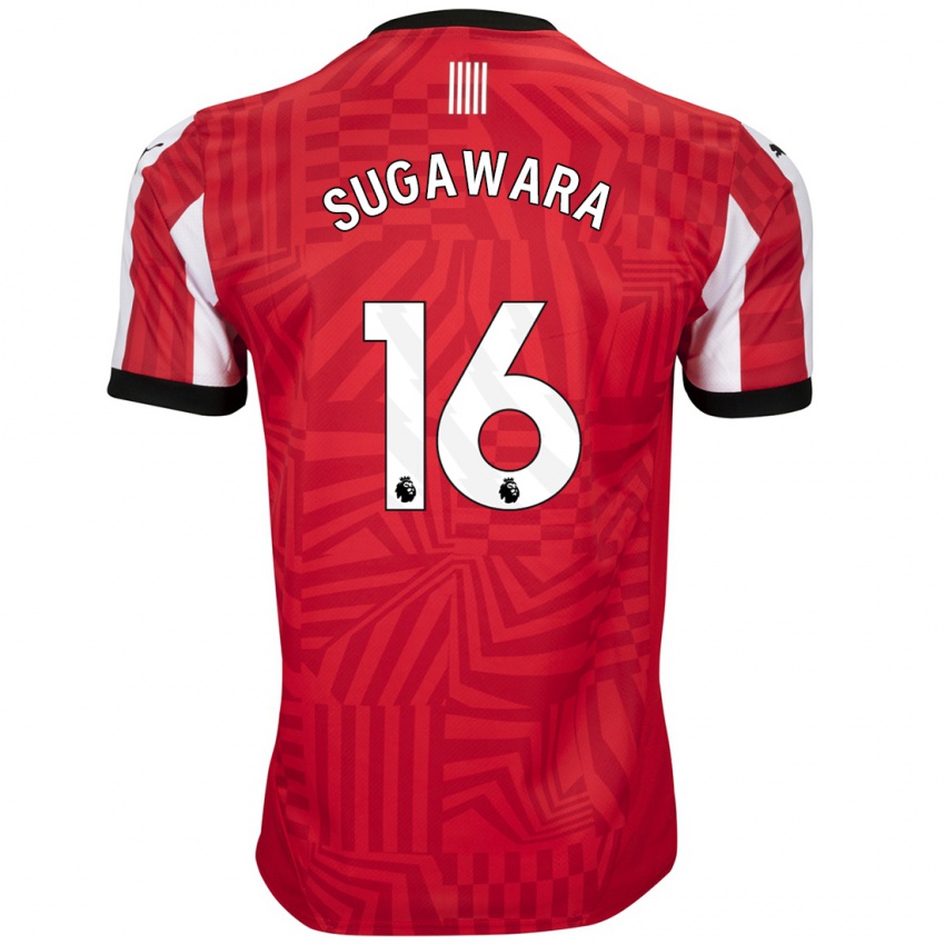 Damen Yukinari Sugawara #16 Rot Weiß Heimtrikot Trikot 2024/25 T-Shirt Österreich