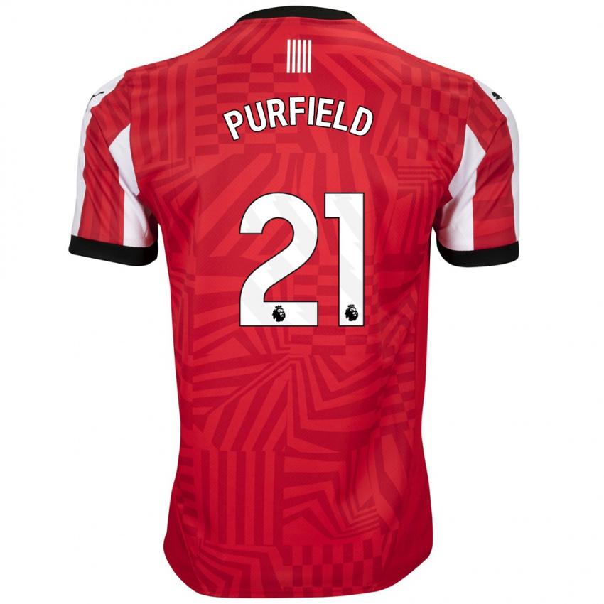 Damen Jemma Purfield #21 Rot Weiß Heimtrikot Trikot 2024/25 T-Shirt Österreich