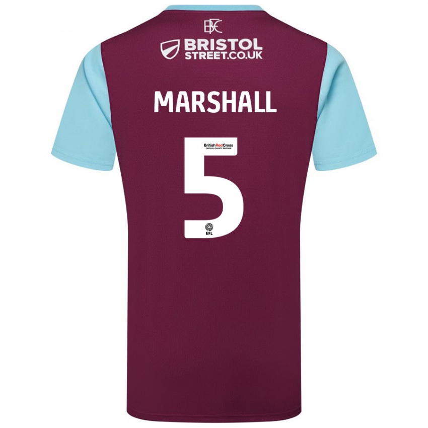 Damen Georgia Marshall #5 Burgunderrot Himmelblau Heimtrikot Trikot 2024/25 T-Shirt Österreich