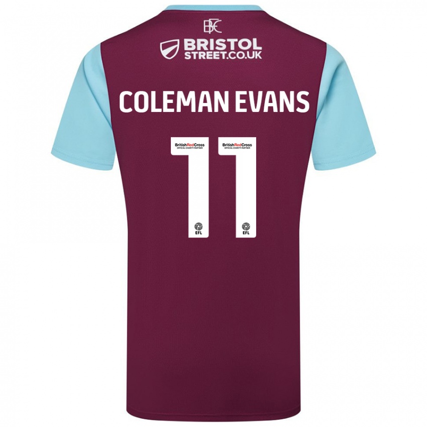 Damen Amaya Coleman-Evans #11 Burgunderrot Himmelblau Heimtrikot Trikot 2024/25 T-Shirt Österreich