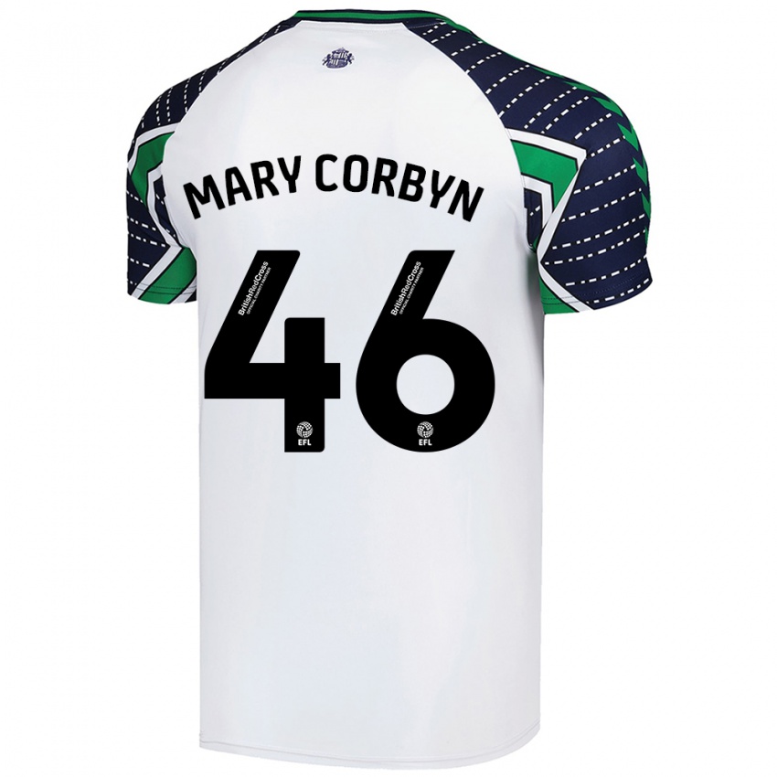 Damen Mary Corbyn #46 Weiß Auswärtstrikot Trikot 2024/25 T-Shirt Österreich