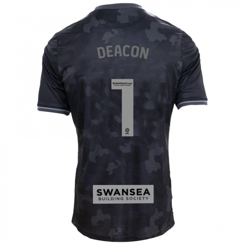 Damen Chelsea Deacon #1 Schwarz Auswärtstrikot Trikot 2024/25 T-Shirt Österreich